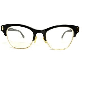 Calvin Klein Collection 835C 001 Cat Eye‎ Eyeglasses Black Gold 49-20-135
